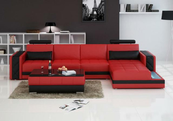 Ecksofa Ledersofa Big XXL U Form Wohnlandschaft Sofa Couch Garnitur Neu H2211B