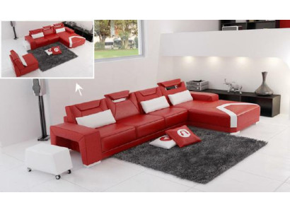 Wohnlandschaft Polster Ecke Eck Sofa Couch Garnitur Landschaft Leder PH739B Neu