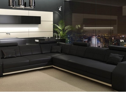 Ecksofa Sofa Couch Polster Sitz Ecke Textil Stoff Wohnlandschaft Leder EbernW