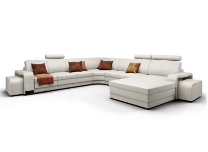 Ledersofa Couch Wohnlandschaft Ecksofa Eck Garnitur Design Modern Sofa