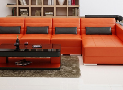 Big Couch Sofa Wohnlandschaft Polster Eck Leder Sofa Garnitur Couchen Bergamo