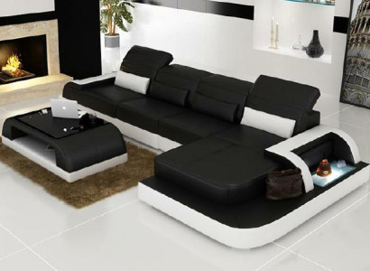 Wohnlandschaft Ecksofa Sofa Couch Ecksofa Polster Eck Garnitur Leder Couchen