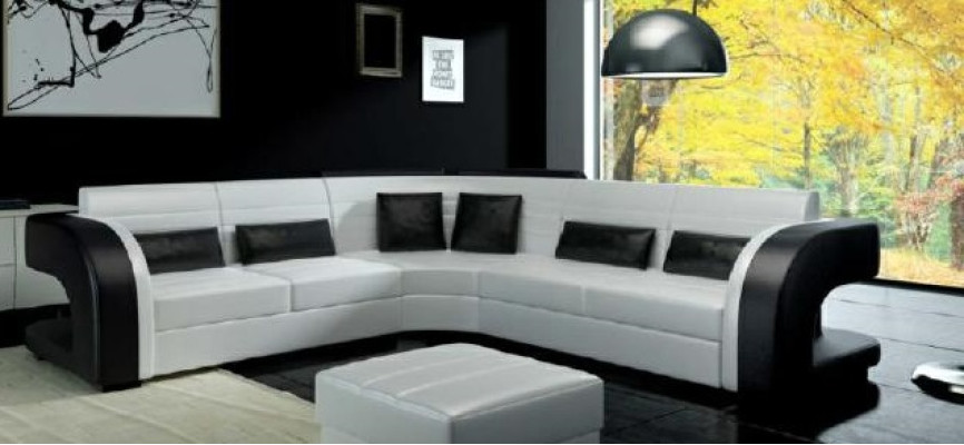 LEDERSOFA Design WOHNLANDSCHAFT COUCH GARNITUR POLSTERECKE ECKCOUCH SOFA Bergamo