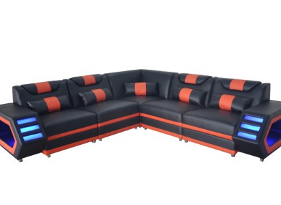 Design Leder Polster Sitz Ecke Leder Polster Eck Landschaft Zimmer Wohn