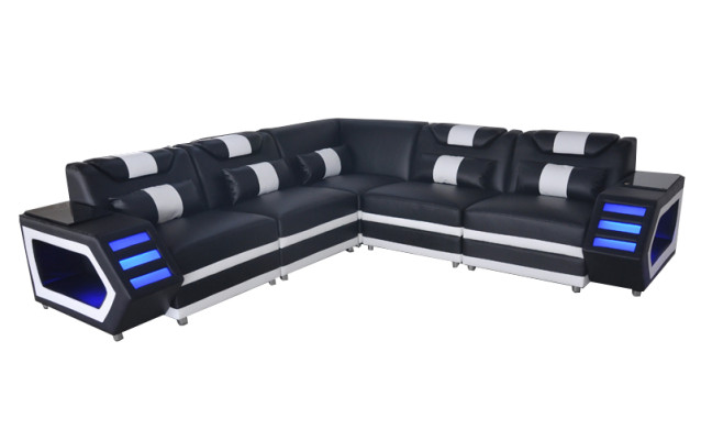 Design Leder Polster Sitz Ecke Leder Polster Eck Landschaft Zimmer Wohn
