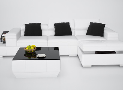 Ledersofa Sofa mit USB Wohnlandschaft Ecksofa Eck Garnitur Design Modern K5006D