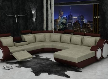 Textil Sofa Mit USB XXL Wohnlandschaft Stoff Couch Big Sofa Polster Ecksofa Neu