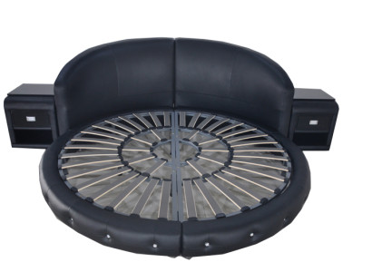 Rund Leder Design Polsterbetten Doppel Rundes Bett mit USB LB8844
