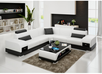 Ledersofa Couch Wohnlandschaft Ecksofa Eck Sofa Modern Design Garnitur