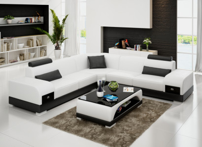 Ledersofa Couch Wohnlandschaft Ecksofa Eck Sofa Modern Design Garnitur