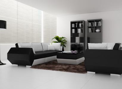 Ledersofa Couch Wohnlandschaft 3+3 Sitzer Garnitur Design Modern