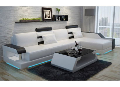Ledersofa Couch Wohnlandschaft Ecksofa Eck Dekor Design Modern Garnitur