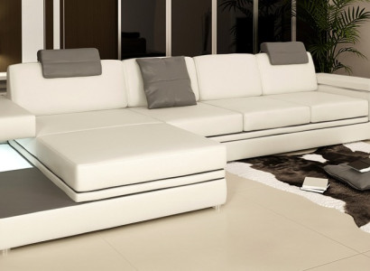 Ecksofa Garnitur Sofa Polster Couch Wohnlandschaft Sitz Eck Textil Leder