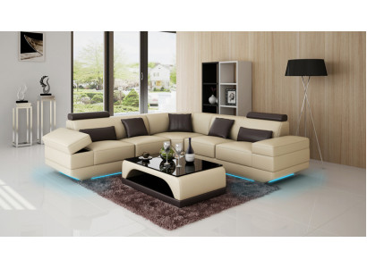 Ledersofa Couch Wohnlandschaft Modern Eck Sofa Ecksofa Design Garnitur