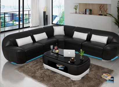 Ledersofa Couch Sofa Wohnlandschaft Ecksofa Eck Garnitur Modern Design
