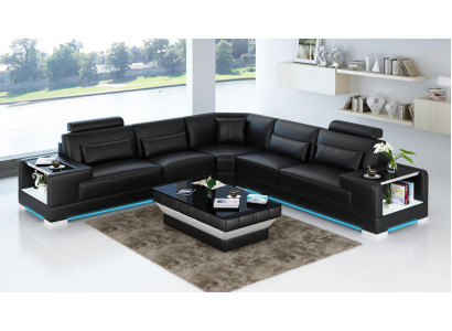 Ledersofa Couch Sofa Wohnlandschaft Ecksofa Eck Modern Design Garnitur