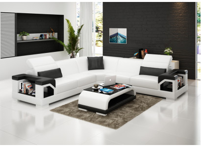 Ledersofa Sofa Couch Wohnlandschaft Modern Eck Ecksofa Garnitur Design
