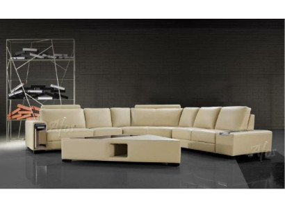 Ledersofa Ecksofa Sofa Couch Design Sitz Polster Garnitur Wohnlandschaft 2348