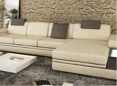 Design Ledersofa Sofa Couch Polster Wohnlandschaft Garnitur Eck Textil