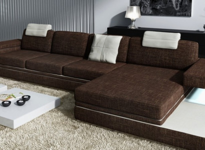 Design Ledersofa Sofa Couch Polster Dekor Wohnlandschaft Eck Garnitur Ecke