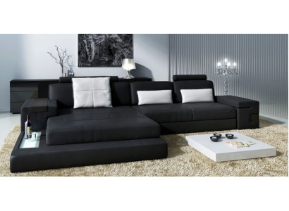 Ledersofa Sofa Couch Polster Eck Garnitur L Form Sitzecke Bellini Textil Stoff