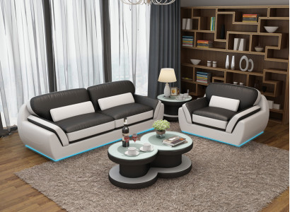 Ledersofa Couch Sofagarnitur 3+1 Sitzer Garnitur Design Modern Neu Sofa