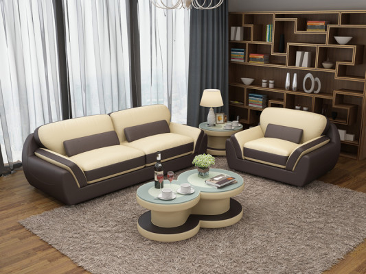 Ledersofa Couch Sofagarnitur 3+1 Sitzer Garnitur Design Modern Neu Sofa