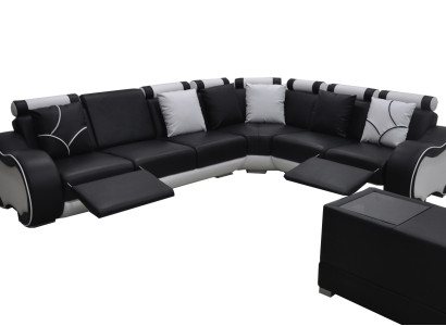 Ecke Leder Modern XXL Couch Wohnlandschaft Ledersofa Sofa L-Form C4030