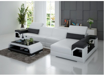 Ledersofa Modern Couch Wohnlandschaft Dekor Eck Ecksofa Design Garnitur