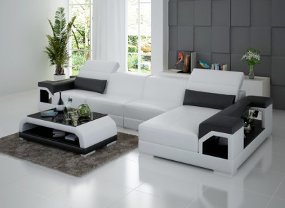 Ledersofa Modern Couch Wohnlandschaft Dekor Eck Ecksofa Design Garnitur