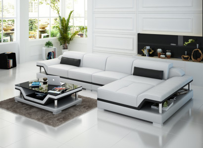 Design Ledersofa Sofa Couch Polster Eckgarnitur Sitzgarnitur Leder Couchen 8004C 