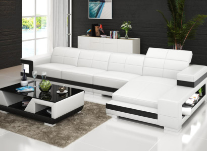 Sofa Ledersofa Couch Wohnlandschaft Eck Modern Ecksofa Design Garnitur