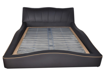 Luxus Design Leder Polster Hotel Bett mit USB Rahmen Gestell Betten Gepolstert