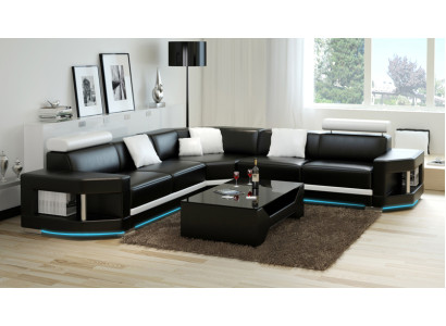 Ledersofa Sofa Modern Couch Wohnlandschaft Ecksofa Garnitur Dekor Design