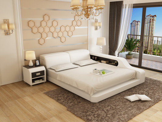 Designer Bett Polsterbett Luxusbett Doppelbett Ehebett Betten 140/160/180 cm