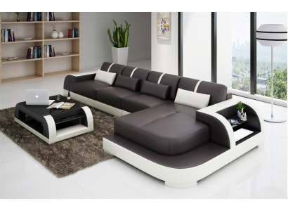 Ecksofa Sofa Couch Polster Wohnlandschaft Polsterecke Designsofa Ledersofa LubyB