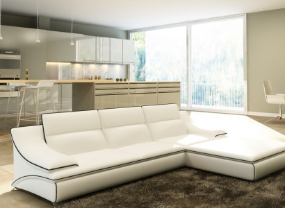 Ecksofa Polster Couch Sofa Garnitur Wohnlandschaft Sitz Eck Textil Leder