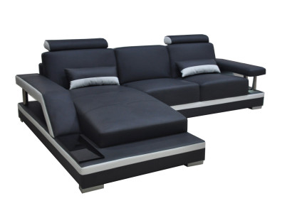 Ledersofa Wohnlandschaft Eck Garnitur Design Modern Sofa L-Form