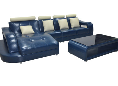 Ledersofa Couch Wohnlandschaft Eck Garnitur Design Modern Sofa L-Form