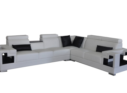 Ledersofa Couch Wohnlandschaft Eck Garnitur Design Modern Sofa L-Form K5001