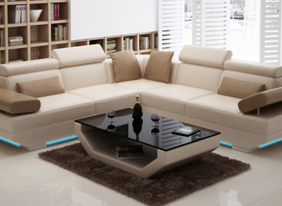 Ledersofa Sofa Couch Wohnlandschaft Ecksofa Garnitur Design Modern Sofa K5009B