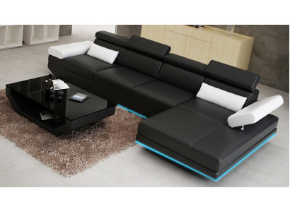 Ledersofa Sofa Couch Wohnlandschaft Ecksofa Modern Garnitur Dekor Design