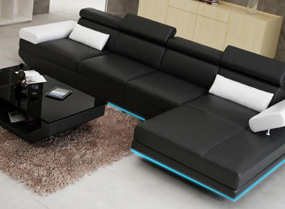 Ledersofa Sofa Couch Wohnlandschaft Ecksofa Modern Garnitur Dekor Design