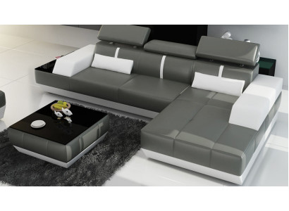 Modern Ledersofa Sofa Couch Design Wohnlandschaft Ecksofa Garnitur Dekor