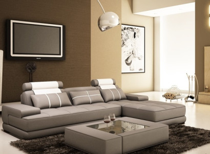 Ecksofa Polster Couch Sofa Wohnlandschaft Sitz Eck Garnitur Leder Textil Paris