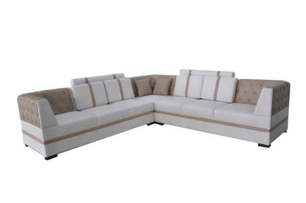 Ledersofa Couch Wohnlandschaft Eck Garnitur Design Modern Sofa A1128