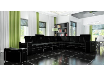 LEDERSOFA XXL WOHNLANDSCHAFT GARNITUR LEDER ECKCOUCH GARNITUR ECKSOFA POLSTER