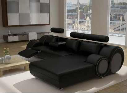 Designer Garnitur Wohnlandschaft Eckcouch Couch Sofa Polster Ledersofa Sofas Neu