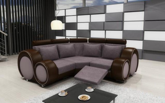 Eck Leder Textil Stoff Couch Sofa Garnitur Wohnlandschaft Polster Ecke Neu LMII