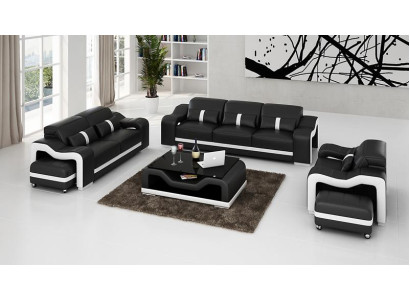 Design Sofagarnitur Couch Polster Sofas Leder Modern 3+2 Sitzer Komplett Set Neu